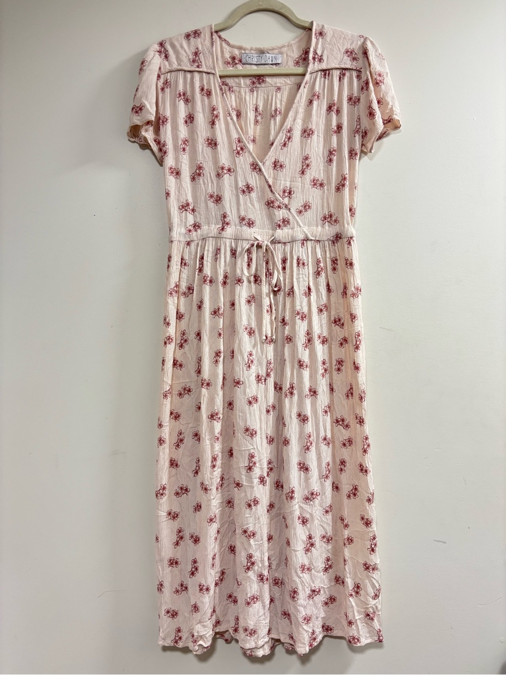 Christy Dawn the dawn Midi Dress with Rose Pink Floral Print